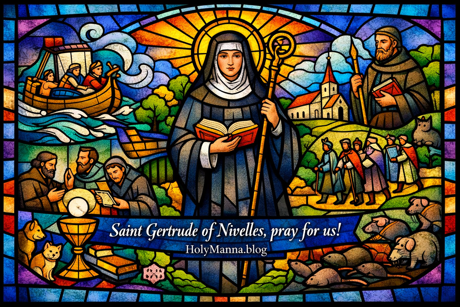 March 17th – Saint of the Day: Saint Gertrude of Nivelles,&nbsp;Abbess