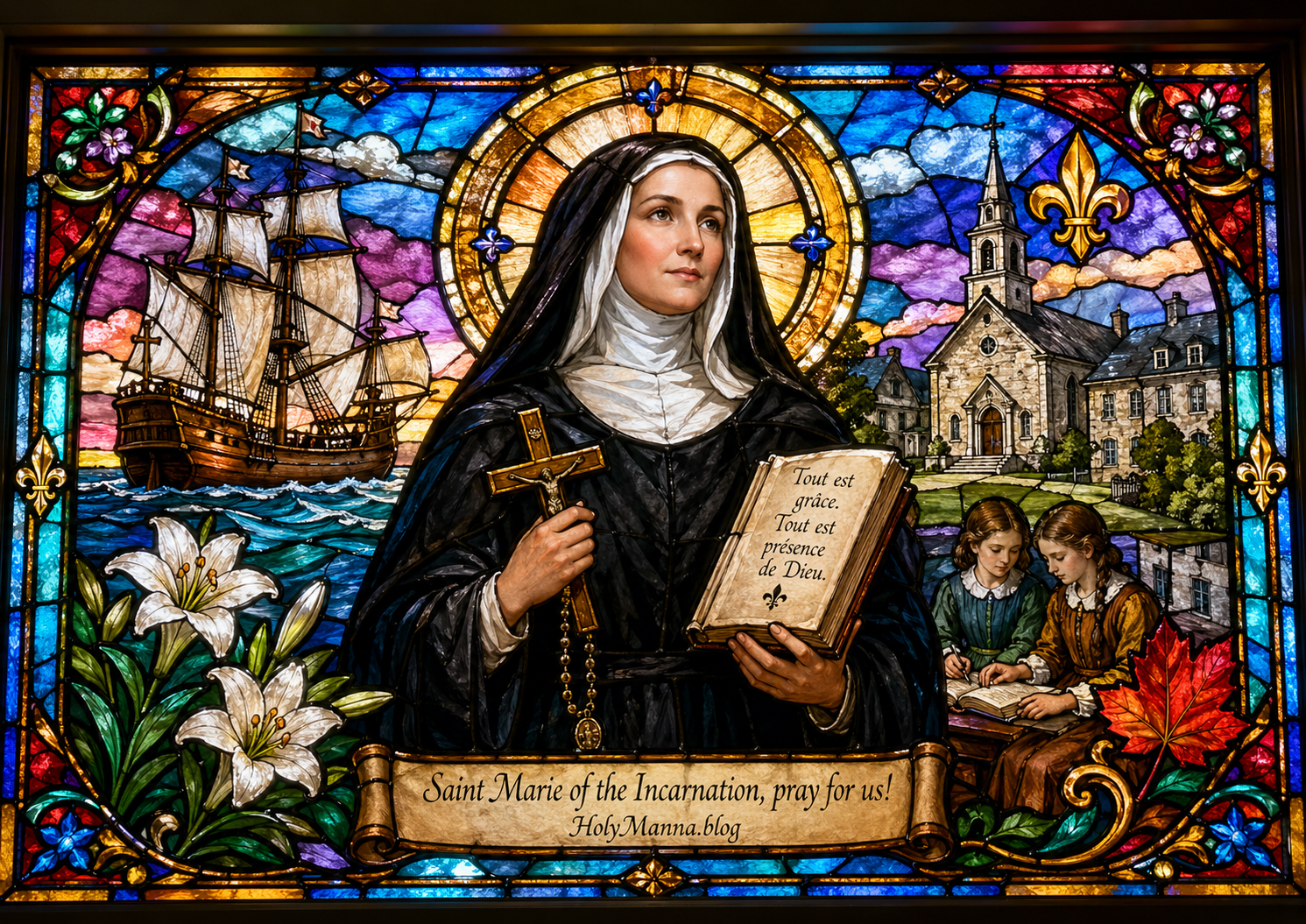 April 30th – Saint of the Day: Saint Marie of the Incarnation, Ursuline Mystic, Widow, Businesswoman, Missionary, Educator & Foundress