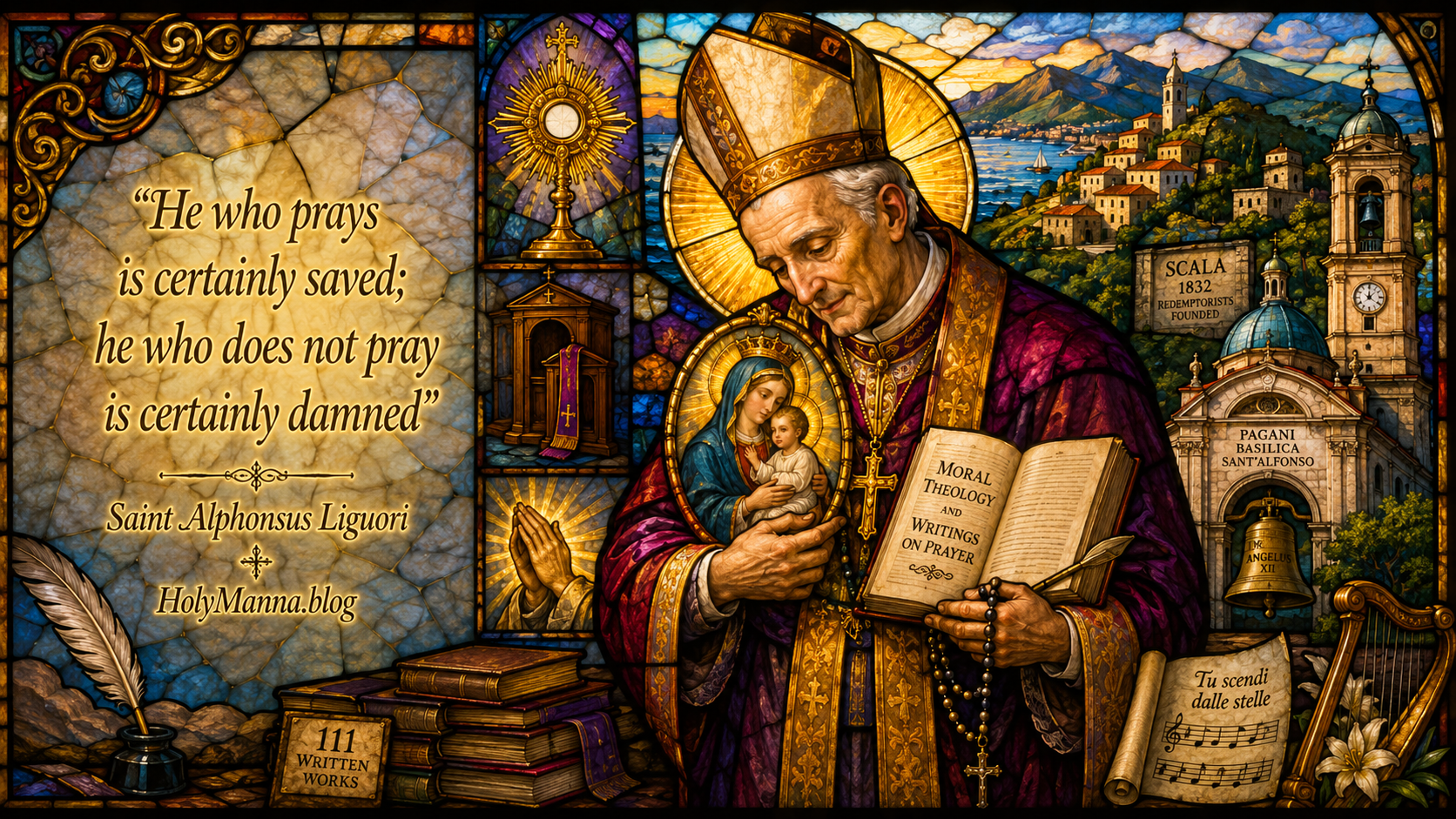 August 1st – Saint of the Day: Saint Alphonsus Liguori, Lawyer, Mystic, Bishop, Founder of the Redemptorists & Doctor of the Church