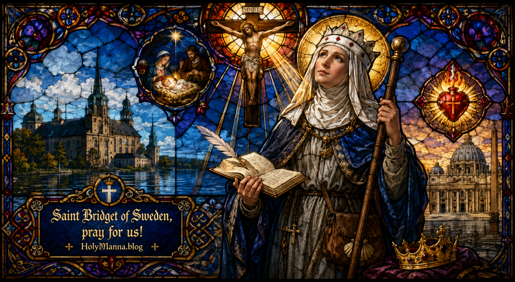 July 23rd – Saint of the Day: Saint Bridget of Sweden, Noblewoman, Wife, Mother, Religious Sister, Mystic, Pilgrim & Foundress of the Bridgettines