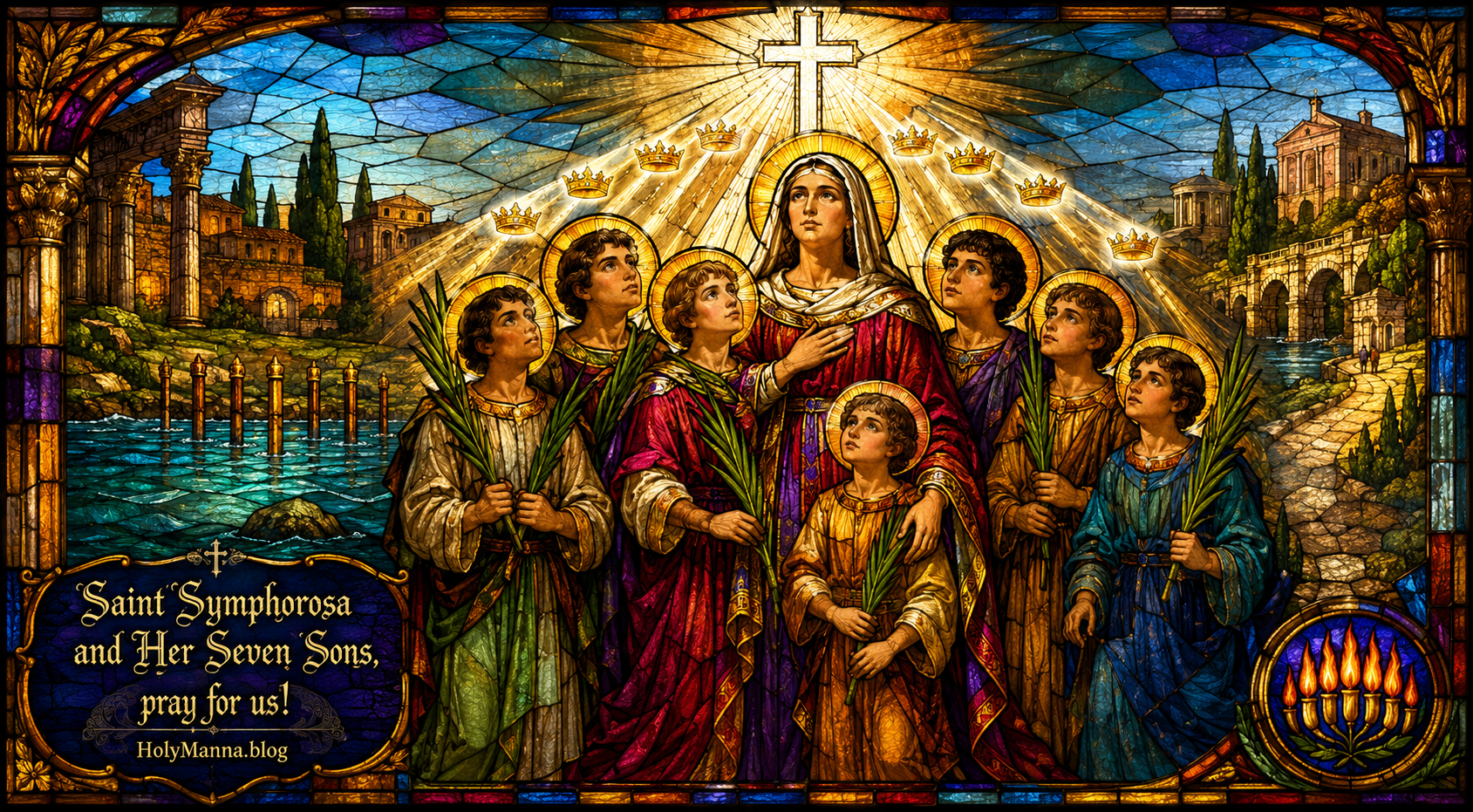 July 18th – Saint of the Day: Saint Symphorosa and Her Seven Sons, Martyrs