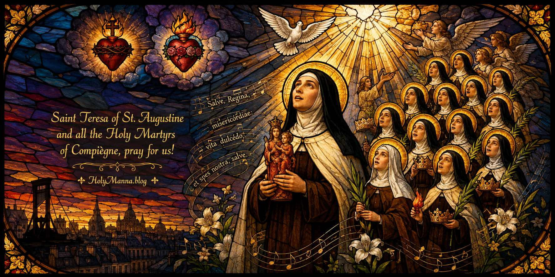 July 17th – Saint of the Day: Saint Teresa of St. Augustine and Fifteen Companions – The Martyrs of Compiègne