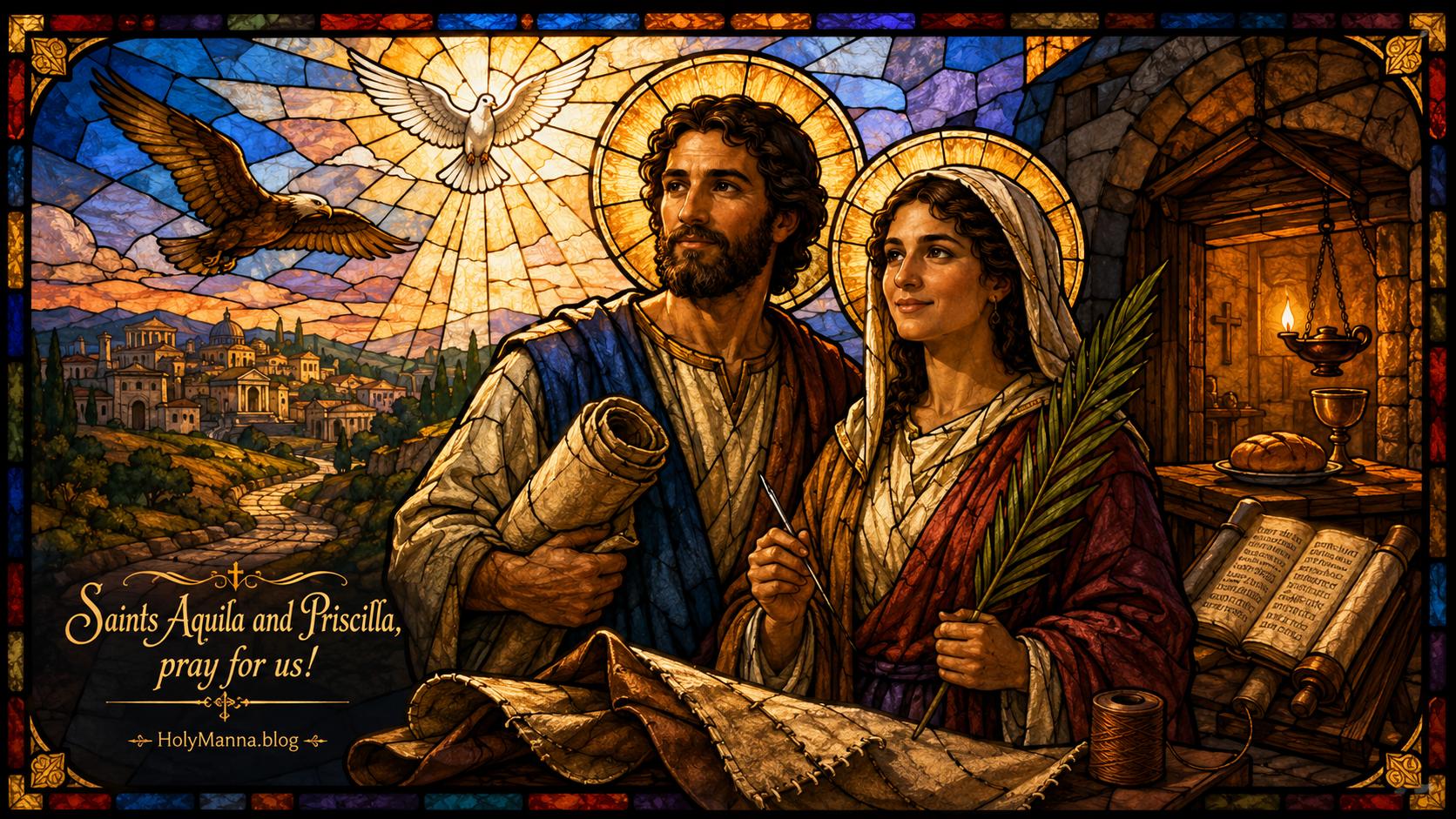 July 8th – Saint of the Day: Saints Aquila and Priscilla, Married Couple, Disciples of Saint Paul &&nbsp;Martyrs