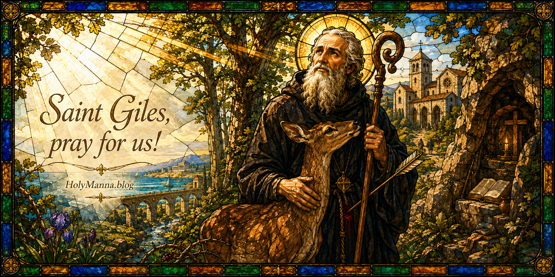 September 1st – Saint of the Day: Saint Giles, Hermit, Abbot & Founder of the Monastery of Saint-Gilles-du-Gard