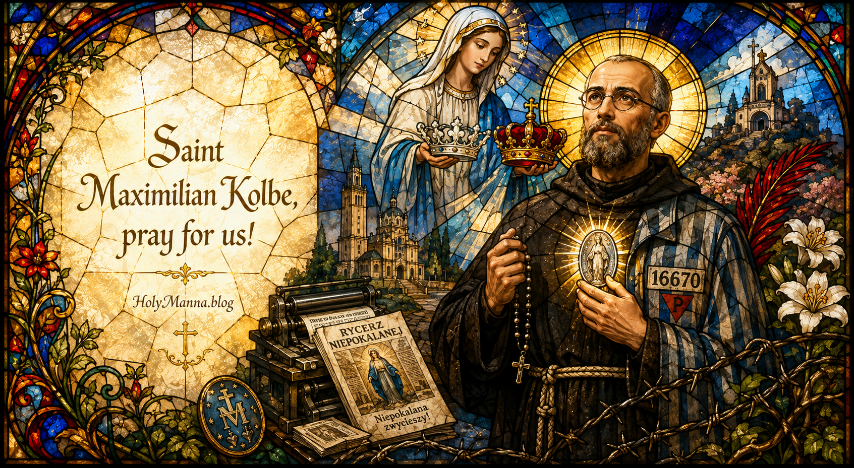 August 14th – Saint of the Day: Saint Maximilian Kolbe, Franciscan Priest, Journalist, Founder of the Militia Immaculatae and Martyr