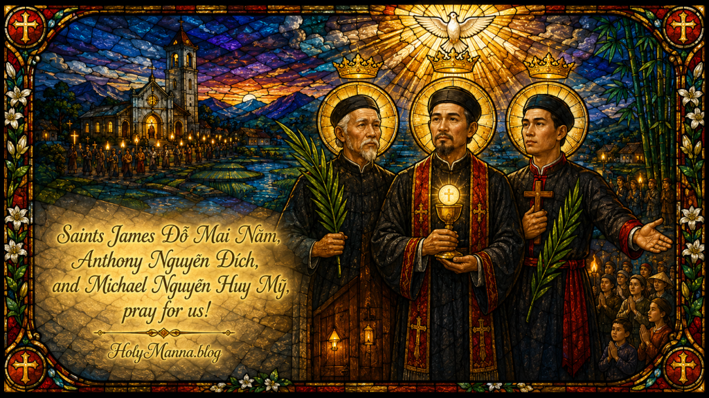 August 12th – Saint of the Day: Saints James Δα» Mai NΔm (Priest), Anthony Nguyα»
n ΔΓch (Grandfather), and Michael Nguyα»
n Huy Mα»Ή (Mayor), Martyrs